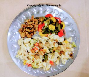 Pasta with grilled vegetables
