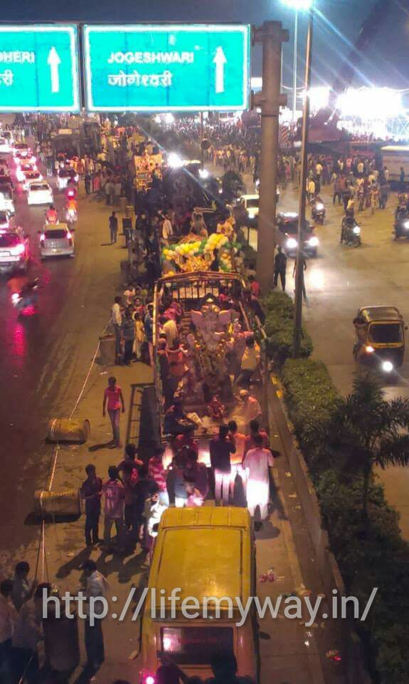 People celebrating on Mumbai roads